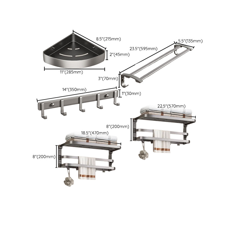 Traditional Bathroom Accessory As Individual Or As a Set in Grey