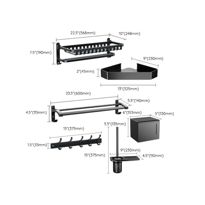 Traditional Black Bathroom Accessory As Individual Or As a Set