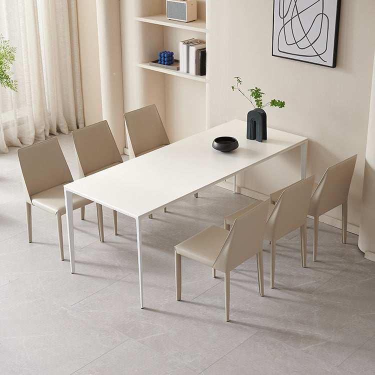 Modern 1/4/5/7 Pieces Furniture Rectangle Sintered Stone Dining Set in White
