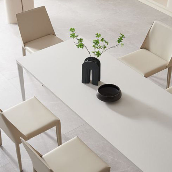 Modern 1/4/5/7 Pieces Furniture Rectangle Sintered Stone Dining Set in White