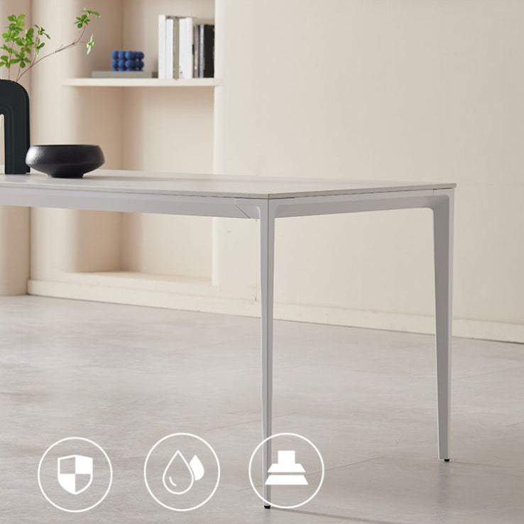 Modern 1/4/5/7 Pieces Furniture Rectangle Sintered Stone Dining Set in White