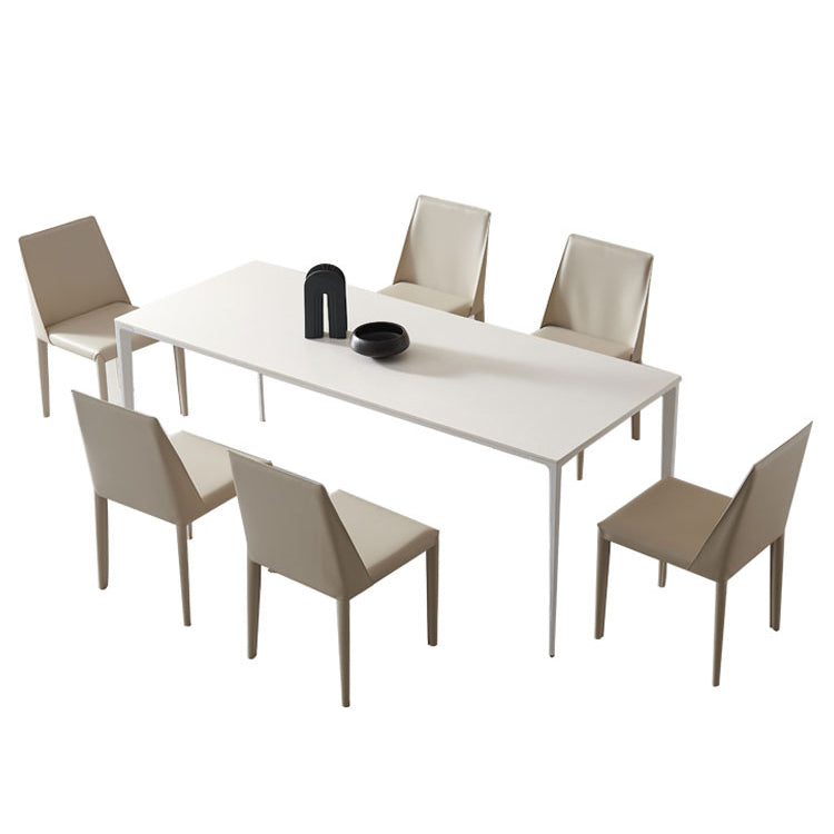 Modern 1/4/5/7 Pieces Furniture Rectangle Sintered Stone Dining Set in White