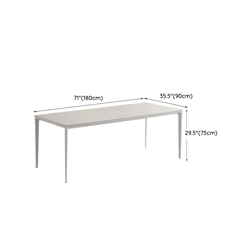Modern 1/4/5/7 Pieces Furniture Rectangle Sintered Stone Dining Set in White