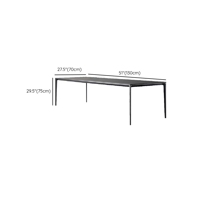Contemporary 1/4/5 Pieces Dining Room Set Rectangle Stone Furniture in Black