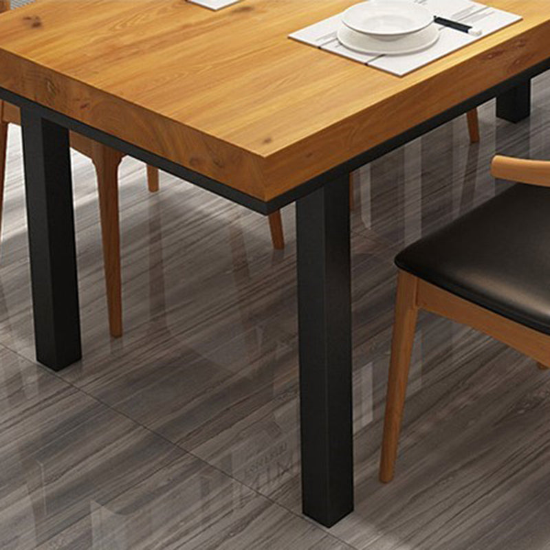 Solid Wood Industrial Dining Table Set 1/2/5 Pieces Metal Dinette Set for Kitchen