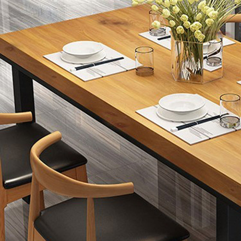 Solid Wood Industrial Dining Table Set 1/2/5 Pieces Metal Dinette Set for Kitchen