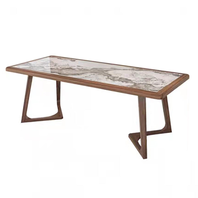 Rectangular Modern Dining Table Set 1/4/7 Pcs Dinette Set with Solid Wood Frame
