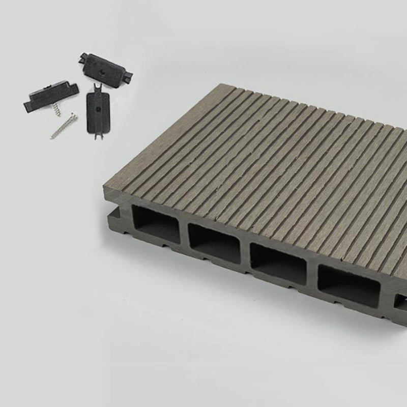 Deck Plank Interlocking Wood Stripe Pattern Outdoor Flooring Deck Plank 5-Pack