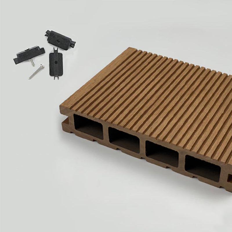 Deck Plank Interlocking Wood Stripe Pattern Outdoor Flooring Deck Plank 5-Pack