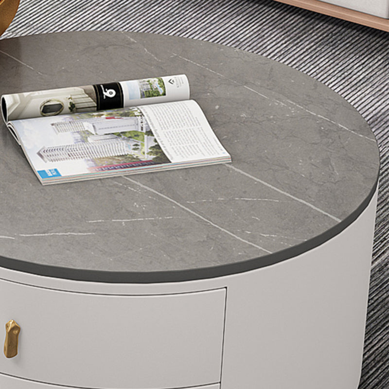 Slate Coffee Table Round 2 Nesting Coffee Table Set with 2 Drawers