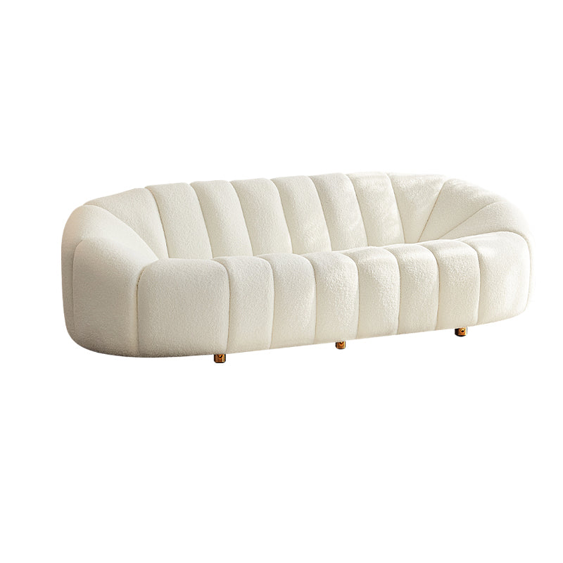 Scandinavian Biscuit Back Sofa 3-Seater Sloped Arm Settee - 82.7" Wide