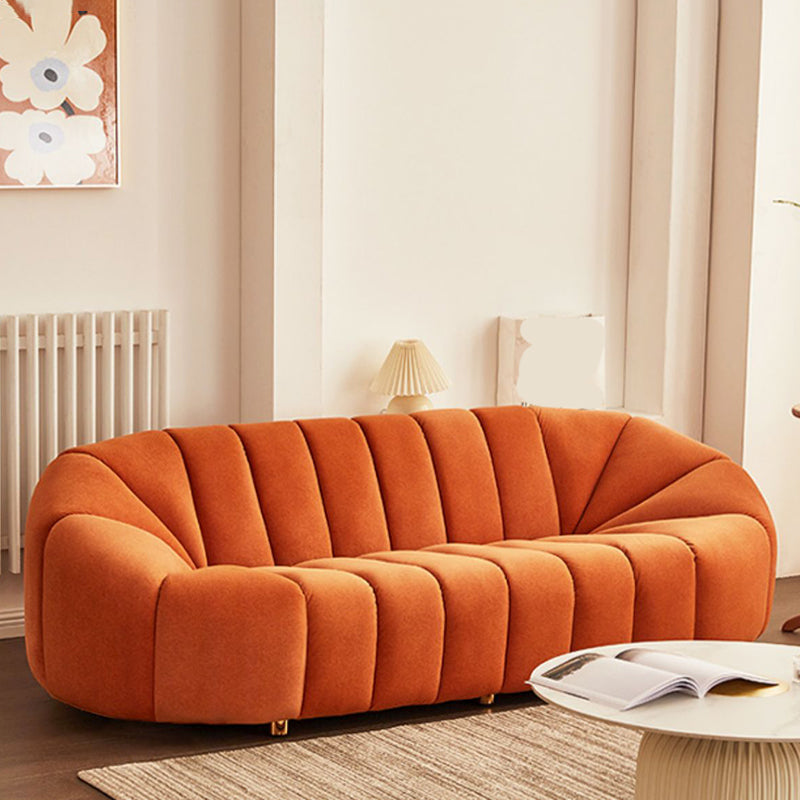 Scandinavian Biscuit Back Sofa 3-Seater Sloped Arm Settee - 82.7" Wide