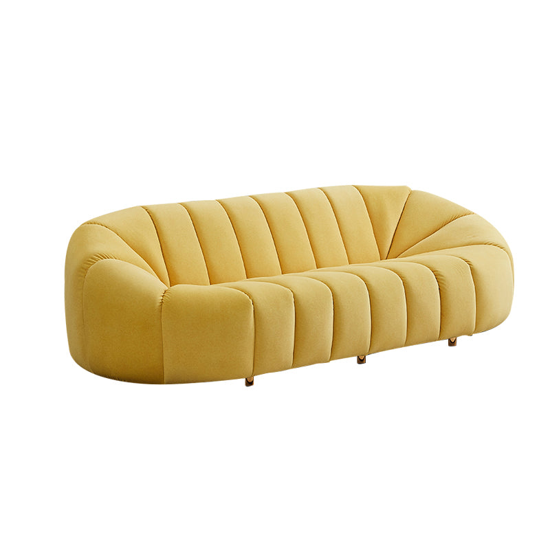 Scandinavian Biscuit Back Sofa 3-Seater Sloped Arm Settee - 82.7" Wide