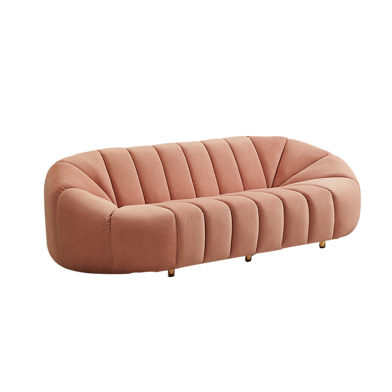 Scandinavian Biscuit Back Sofa 3-Seater Sloped Arm Settee - 82.7" Wide
