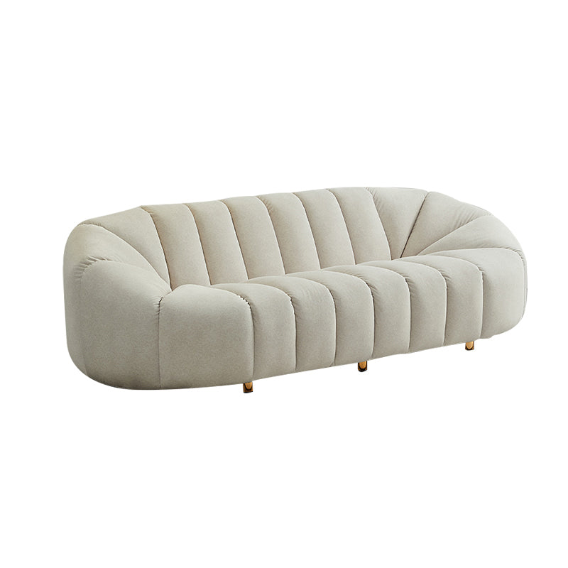 Scandinavian Biscuit Back Sofa 3-Seater Sloped Arm Settee - 82.7" Wide