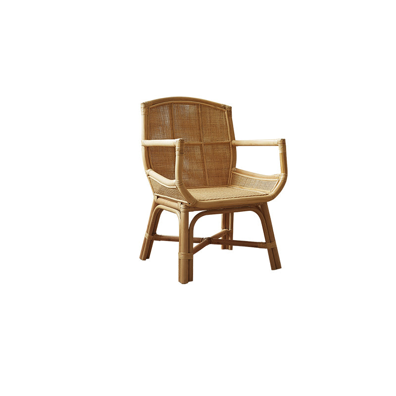 Solid Wood Lounge Chair Woven Back Side Chair for Living Room