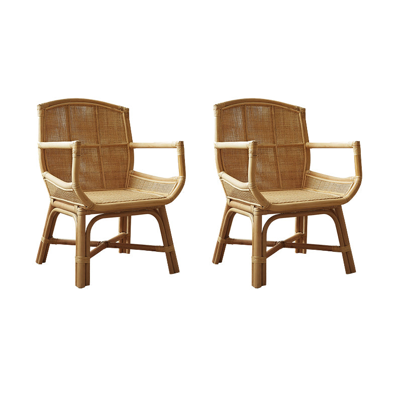 Solid Wood Lounge Chair Woven Back Side Chair for Living Room