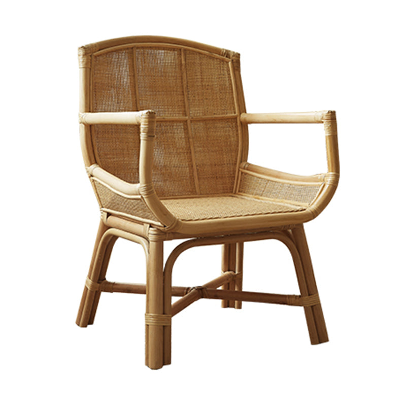 Solid Wood Lounge Chair Woven Back Side Chair for Living Room