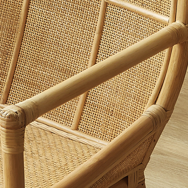 Solid Wood Lounge Chair Woven Back Side Chair for Living Room