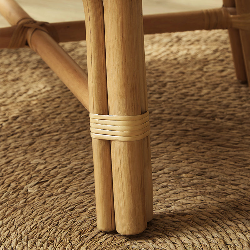 Solid Wood Lounge Chair Woven Back Side Chair for Living Room