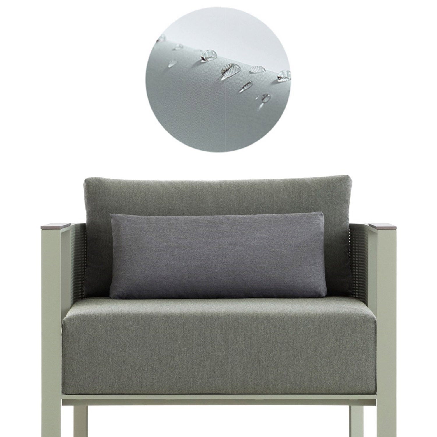 Industrial Patio Sofa Rust Resistant and Water Resistant Outdoor Patio Sofa