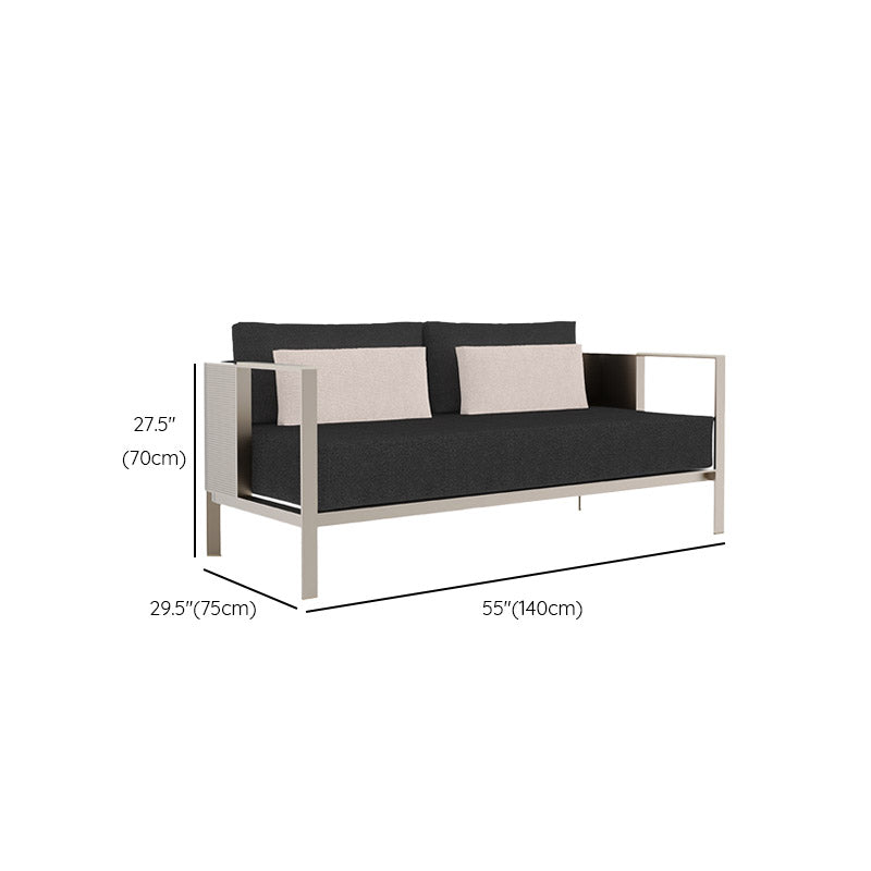 Industrial Patio Sofa Rust Resistant and Water Resistant Outdoor Patio Sofa