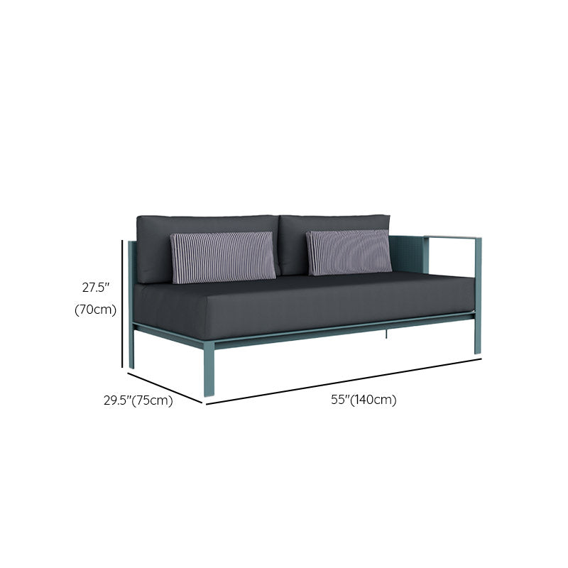 Industrial Patio Sofa Rust Resistant and Water Resistant Outdoor Patio Sofa