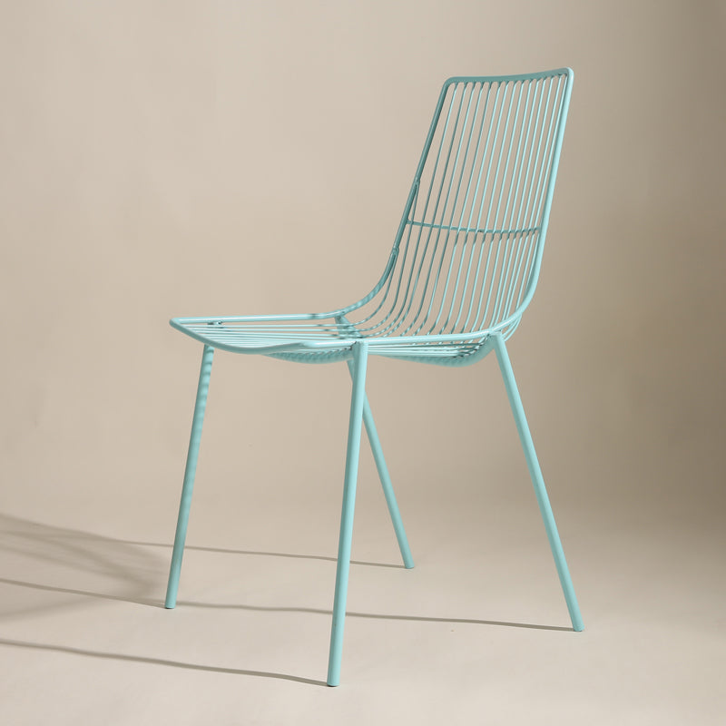 Black/Blue Outdoors Dining Chairs Modern Metal Stacking Patio Dining Chair