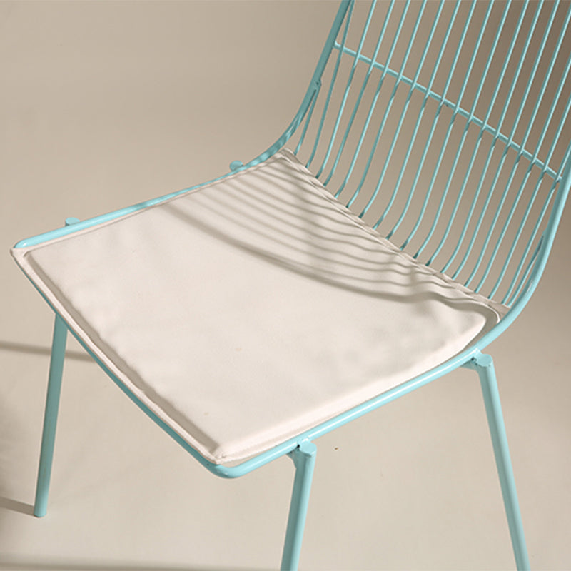 Black/Blue Outdoors Dining Chairs Modern Metal Stacking Patio Dining Chair