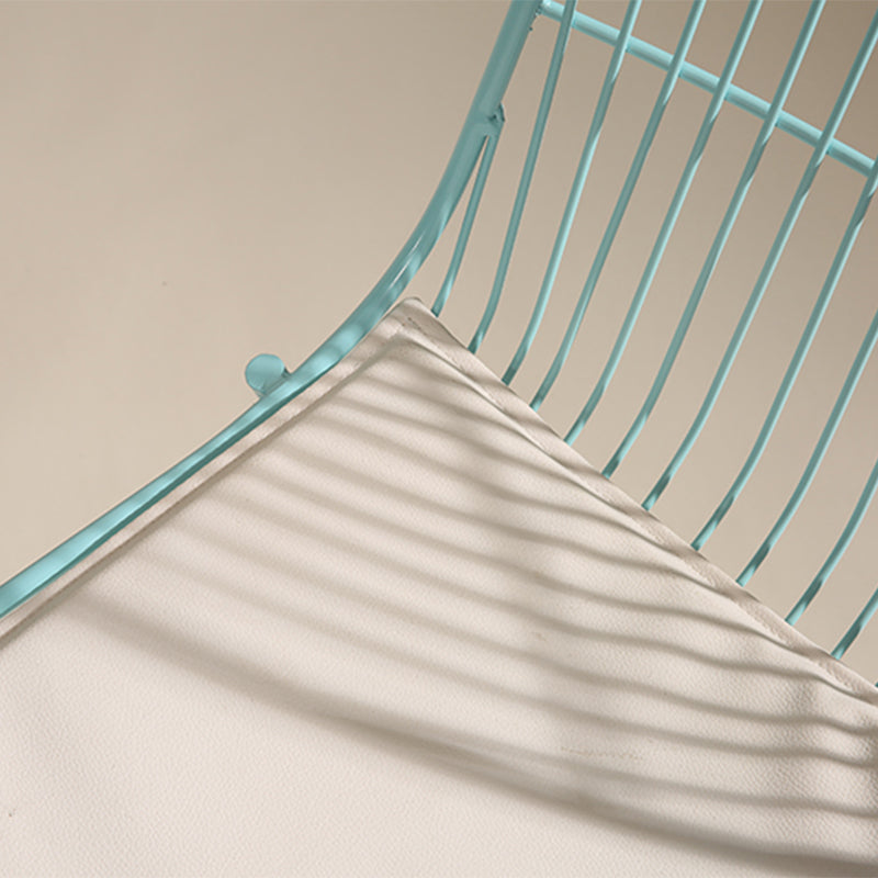 Black/Blue Outdoors Dining Chairs Modern Metal Stacking Patio Dining Chair