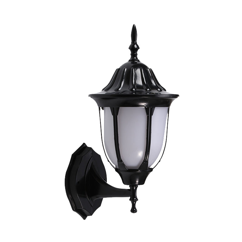 Black Finish 1 Head Wall Mounted Lamp Lodges White Plastic Pig Cage Sconce Lighting for Passage