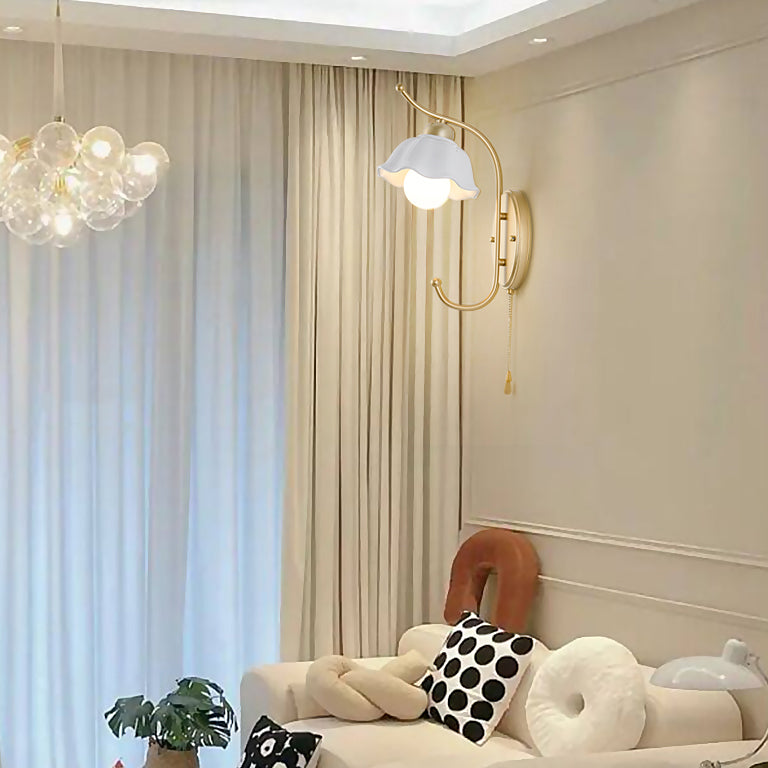 Modern Gold Vanity Lighting Ceramic Shade Wall Light Fixture for Bathroom