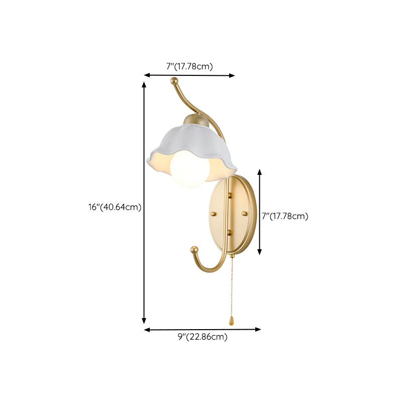 Modern Gold Vanity Lighting Ceramic Shade Wall Light Fixture for Bathroom