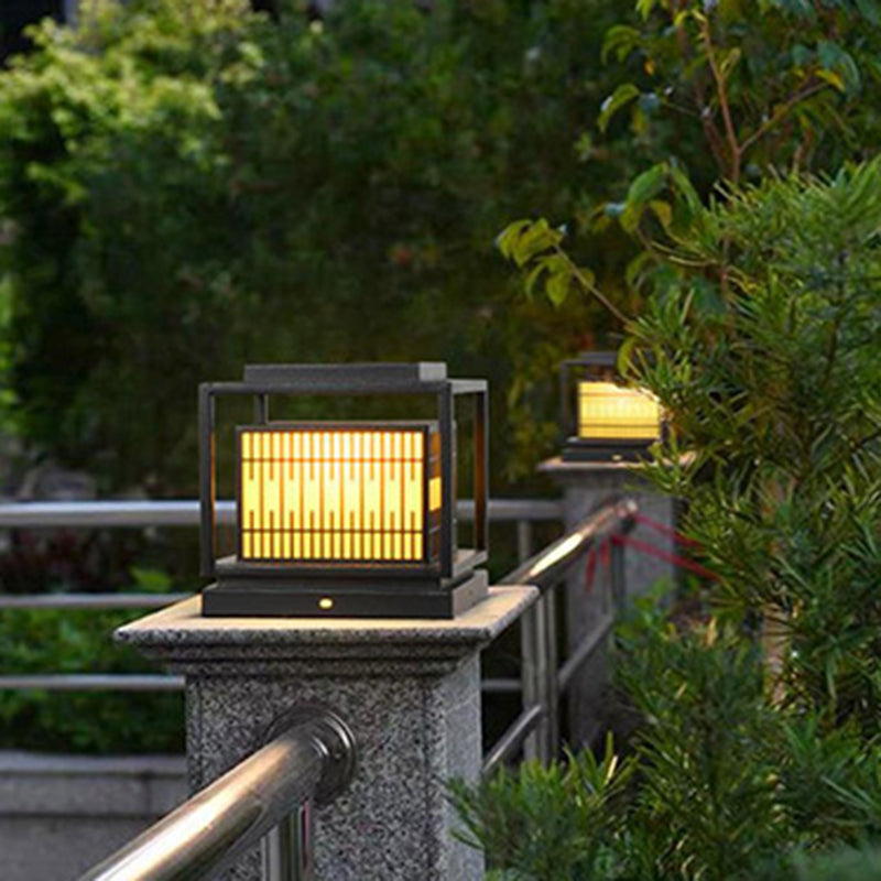 Outdoor Black Lights Waterproof Square Pillar Lamp for Garden