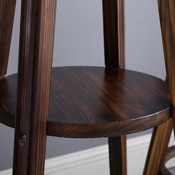 Round Modern Pub Table Set 1/3 Pcs Solid Wood Bar Table for Home