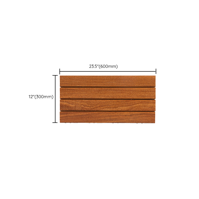 4-Slat Wood Patio Tiles Snap Fit Installation Floor Board Tiles