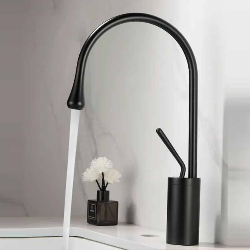 Luxury Circular Bathroom Sink Faucet with 1-Handle Brass Lavatory Faucet