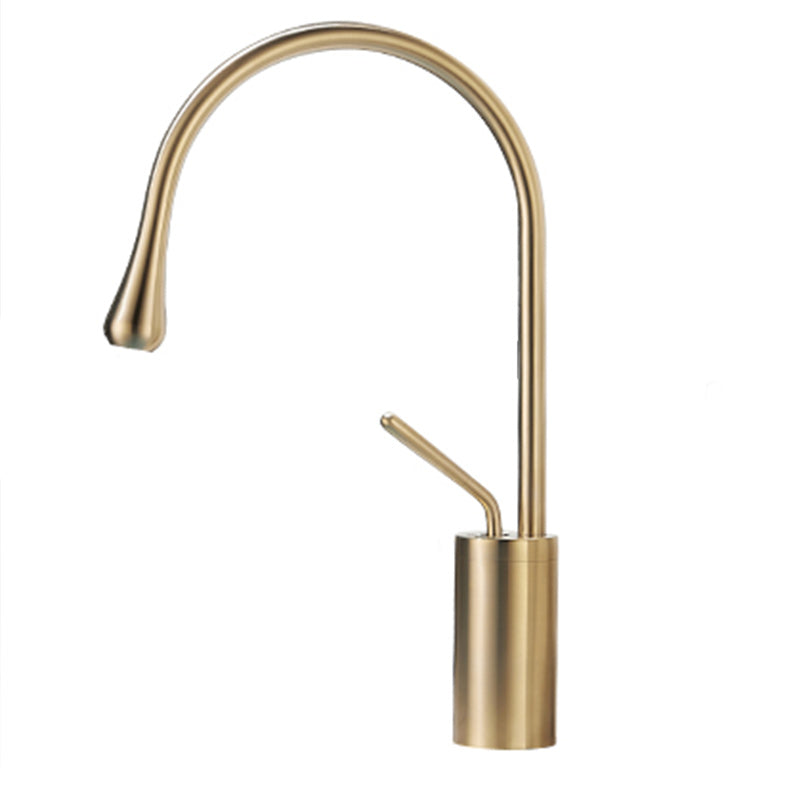 Luxury Circular Bathroom Sink Faucet with 1-Handle Brass Lavatory Faucet
