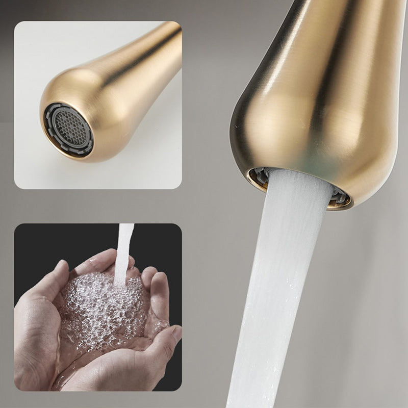Luxury Circular Bathroom Sink Faucet with 1-Handle Brass Lavatory Faucet