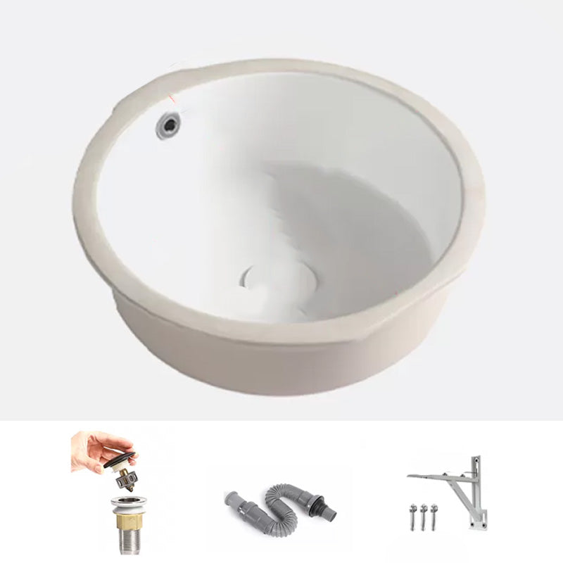 Modern Style Bathroom Sink Undermount Ceramic Bathroom Sink in White