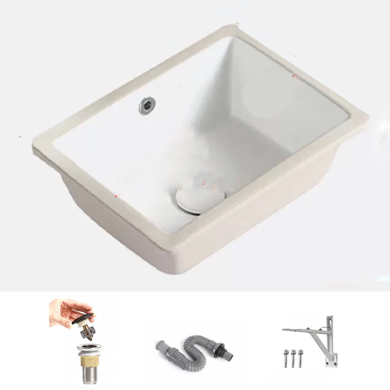 Modern Style Bathroom Sink Undermount Ceramic Bathroom Sink in White
