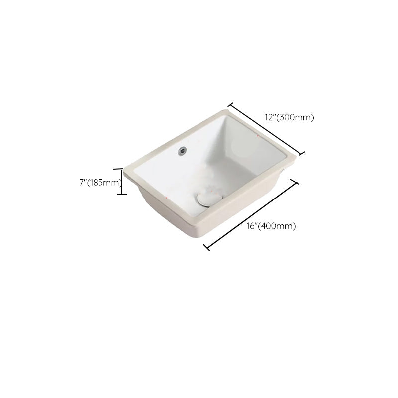 Modern Style Bathroom Sink Undermount Ceramic Bathroom Sink in White