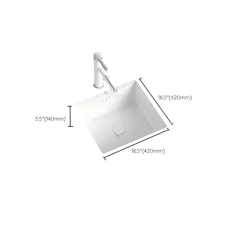 Modern Style Bathroom Sink Undermount Ceramic Bathroom Sink in White