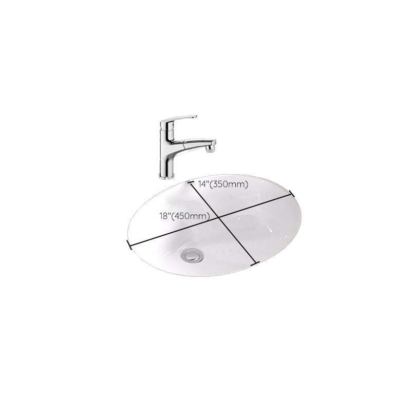 Modern Style Bathroom Sink Overflow Hole Design Oval Ceramic Bathroom Sink