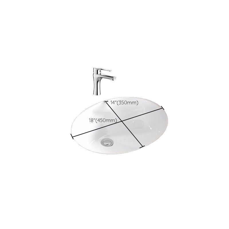 Modern Style Bathroom Sink Overflow Hole Design Oval Ceramic Bathroom Sink