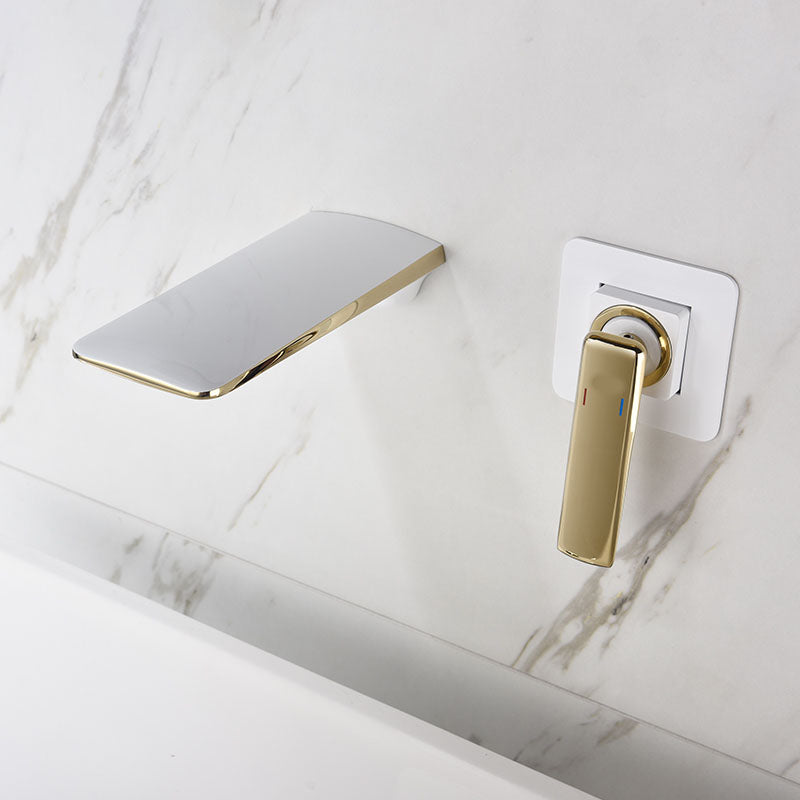 Modern Bathtub Faucet Wall-mounted Rod Handle Brass Bathtub Faucet