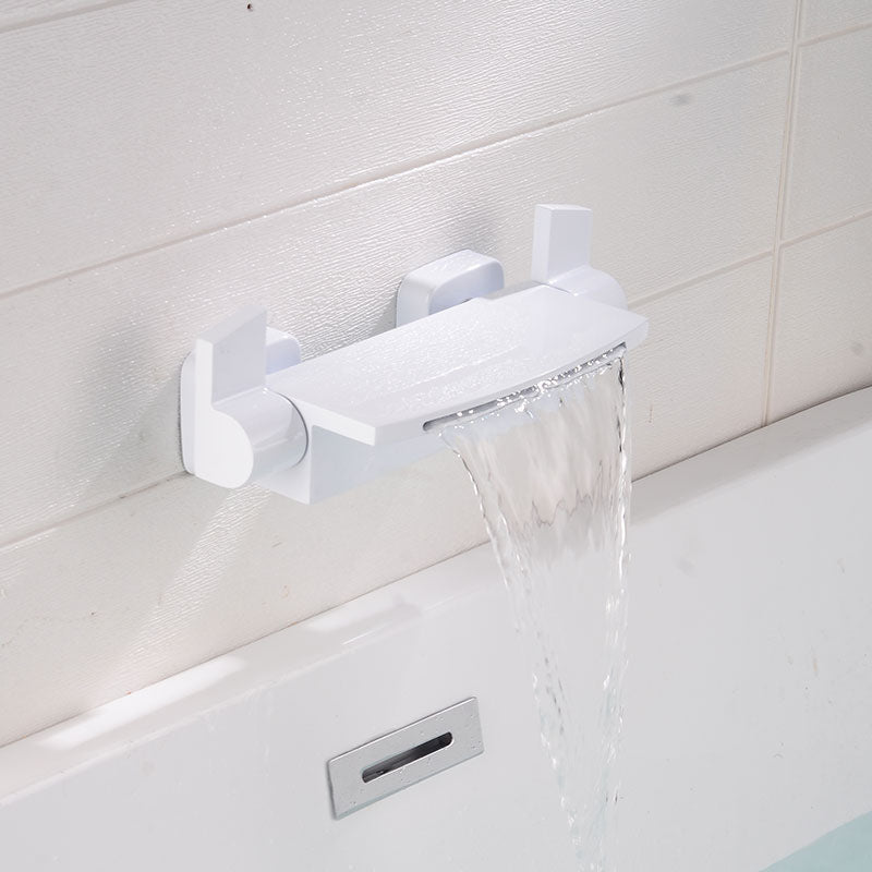 Contemporary Bathroom Faucet Wall Mounted Copper Low Arc Fixed Clawfoot Tub Faucets