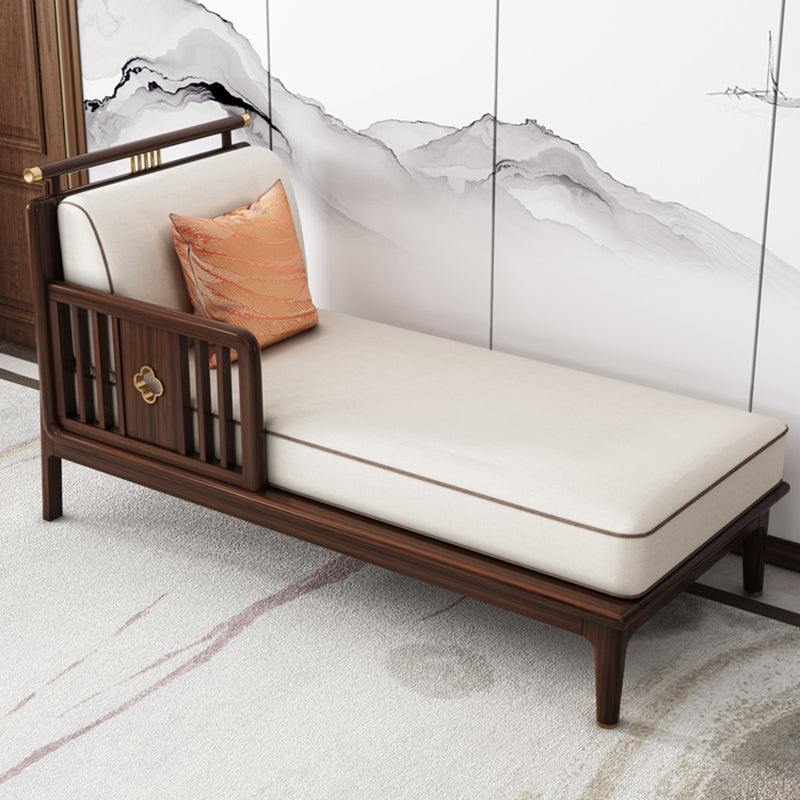 Traditional Living Room Cotton Chaise Rolled Arms Upholstered Chaise Lounge