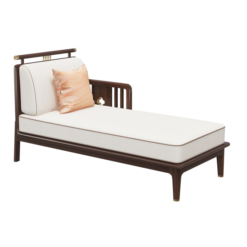 Traditional Living Room Cotton Chaise Rolled Arms Upholstered Chaise Lounge