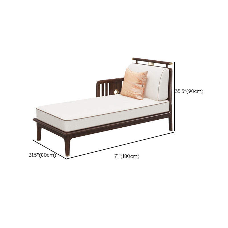 Traditional Living Room Cotton Chaise Rolled Arms Upholstered Chaise Lounge